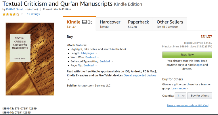 Keith Small Book Review: “Textual Criticism and Qur’an Manuscripts” by Keith E ...